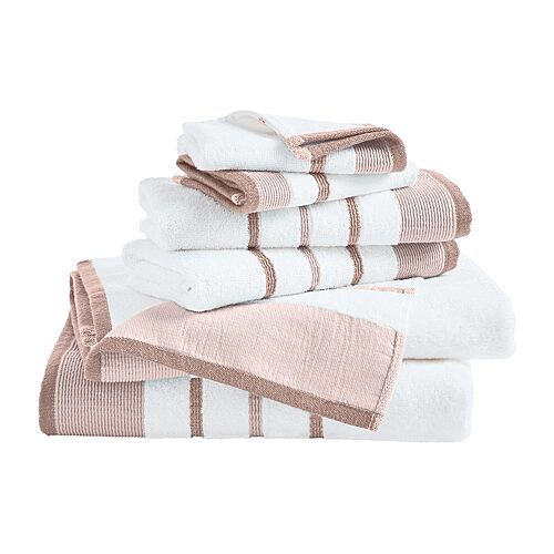 Linery Luxury Cotton Decorative 6-pc. Quick Dry Bath Towel Set In Pink