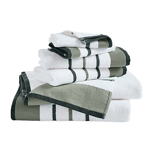 Linery Luxury Cotton Decorative 6-pc. Quick Dry Bath Towel Set In Green
