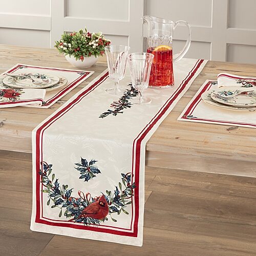 Lenox Holiday Winter Greetings Table Runner, 14" x 70" - Multi