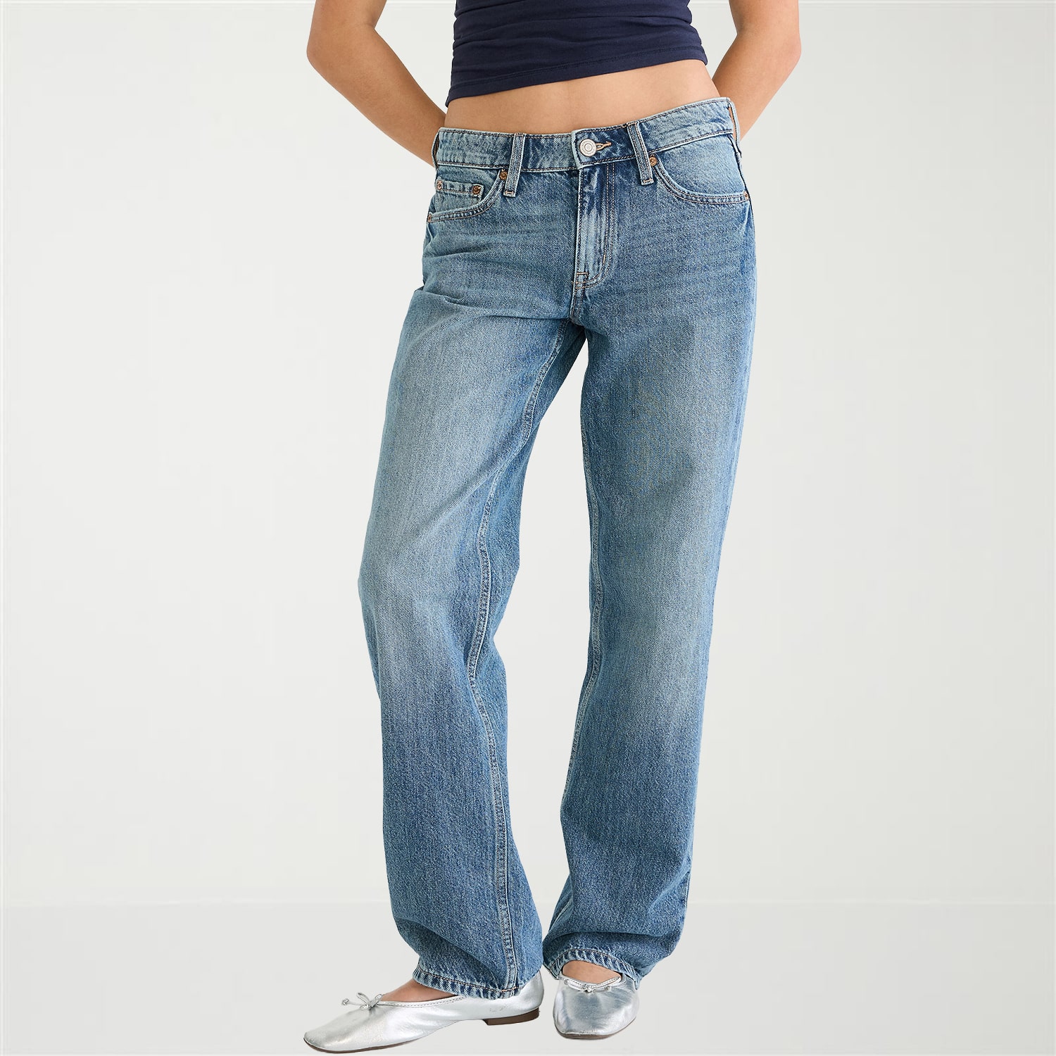 AEROPOSTALE Womens Juniors Low Rise Baggy Fit Jean