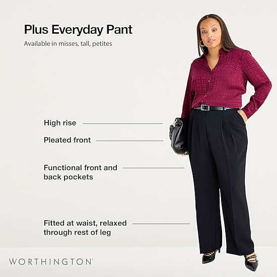 Worthington Plus Womens Everyday Pant