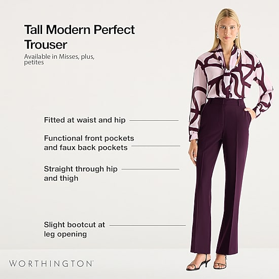 Worthington Tall Womens Modern Perfect Trouser