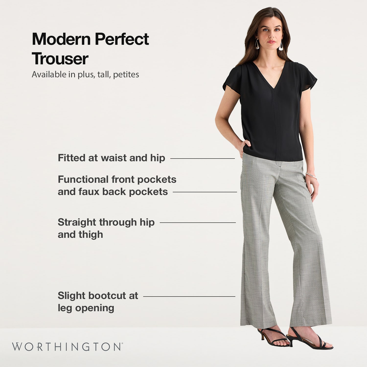 Worthington Womens Modern Perfect Trouser