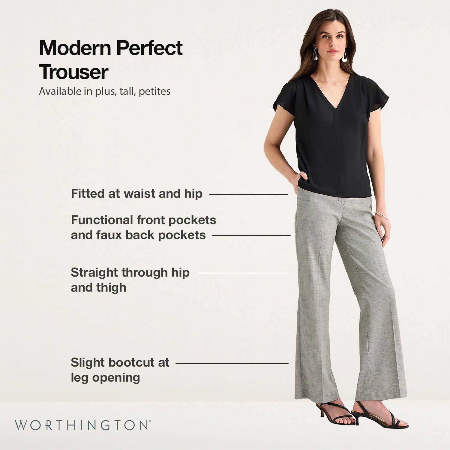Worthington Womens Modern Perfect Trouser