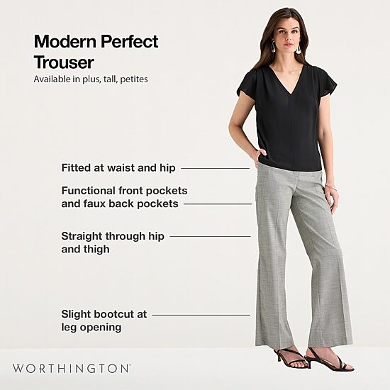 Worthington Womens Modern Perfect Trouser