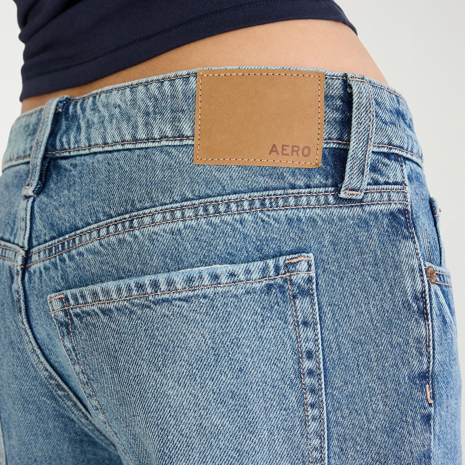 AEROPOSTALE Womens Juniors Low Rise Baggy Fit Jean