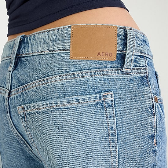 AEROPOSTALE Womens Juniors Low Rise Baggy Fit Jean