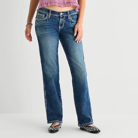 Arizona Womens Low Rise Straight Leg Jean