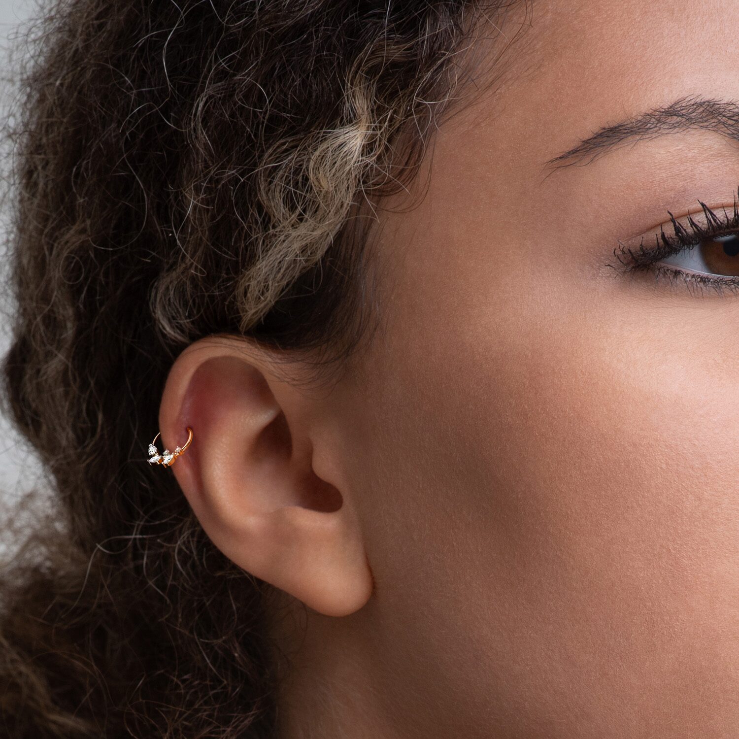 Cubic Zirconia 10K Gold Nose Ring