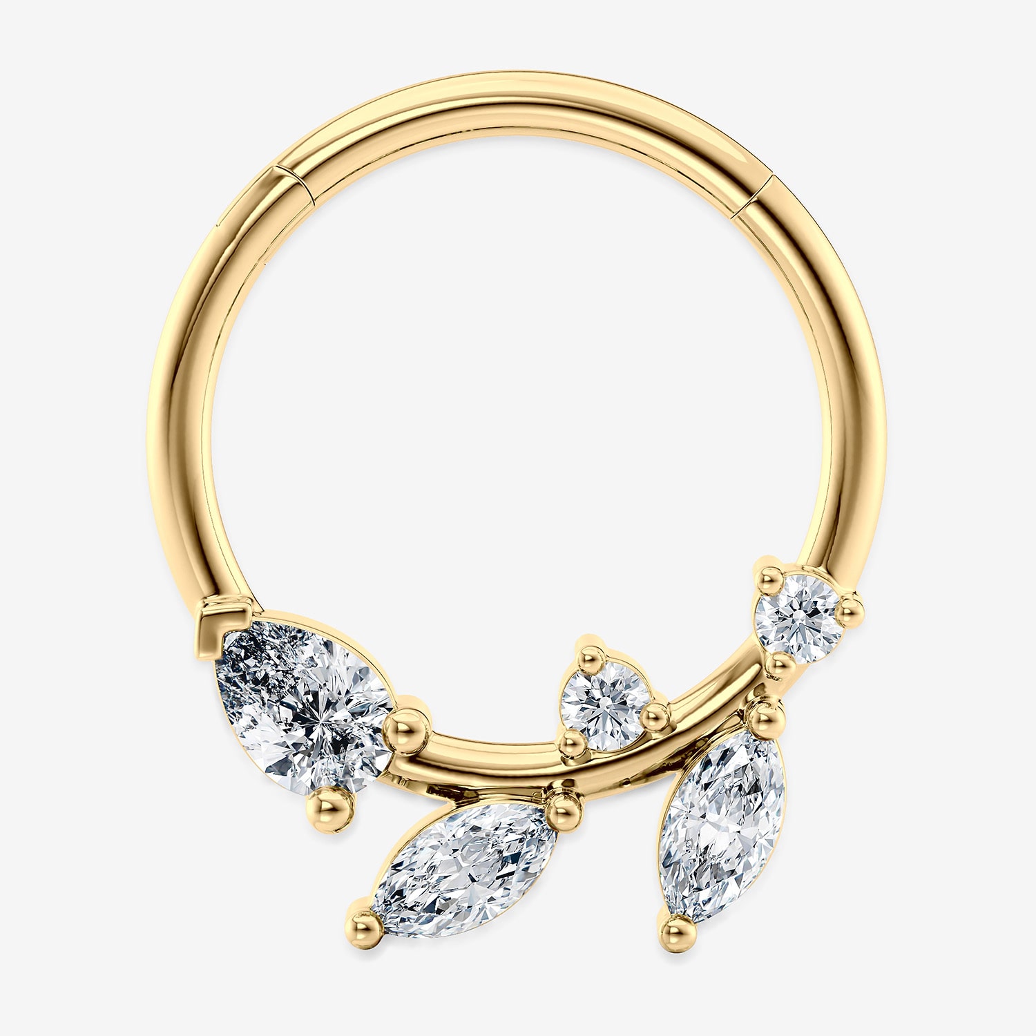 Cubic Zirconia 10K Gold Nose Ring