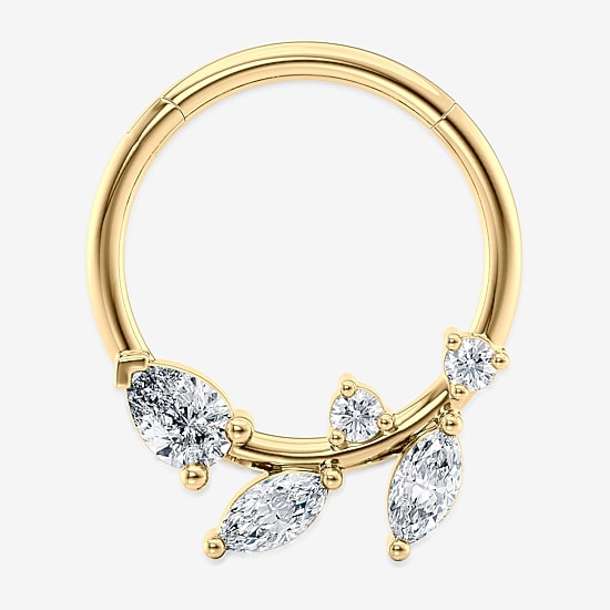 Cubic Zirconia 10K Gold Nose Ring