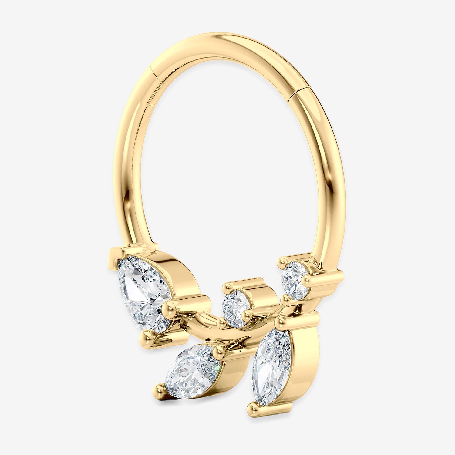 Cubic Zirconia 10K Gold Nose Ring