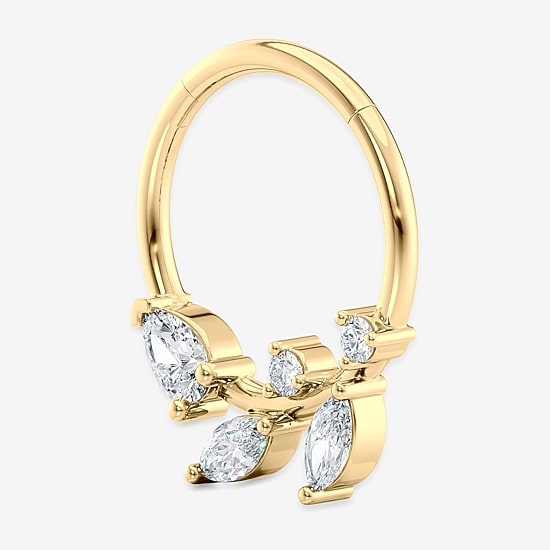 Cubic Zirconia 10K Gold Nose Ring