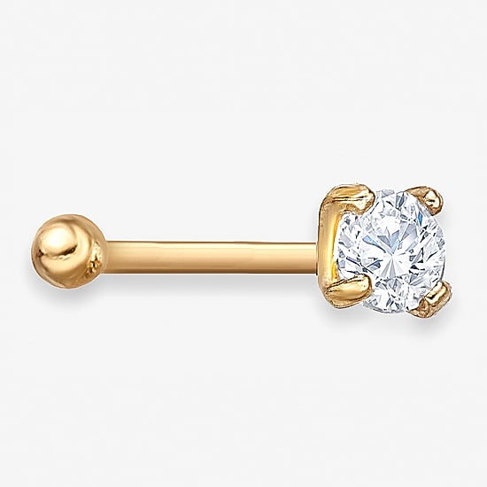 Cubic Zirconia 14K Gold Nose Ring