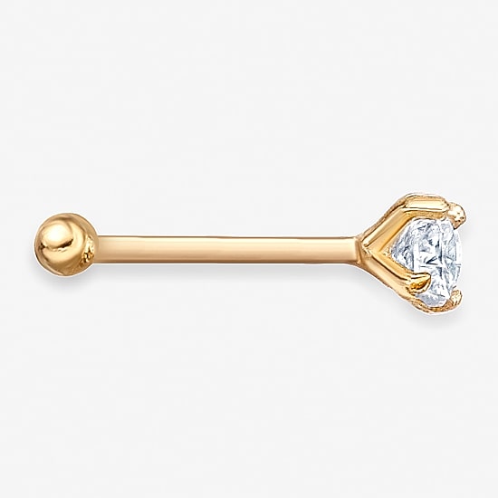 Cubic Zirconia 14K Gold Nose Ring