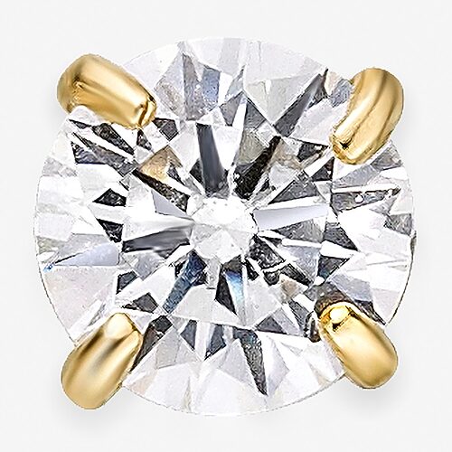 Cubic Zirconia 14K Gold Nose Ring, One Size, Yellow