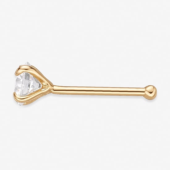 Cubic Zirconia 14K Gold Nose Ring