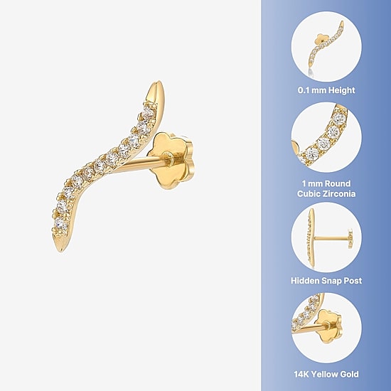 14K Gold Cartilage Earring