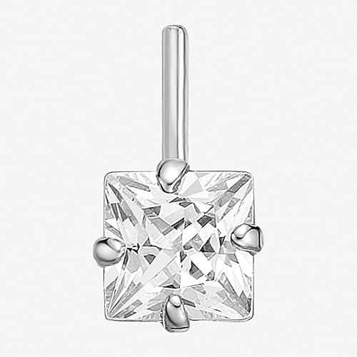 Cubic Zirconia 14K Gold Nose Ring, One Size, White