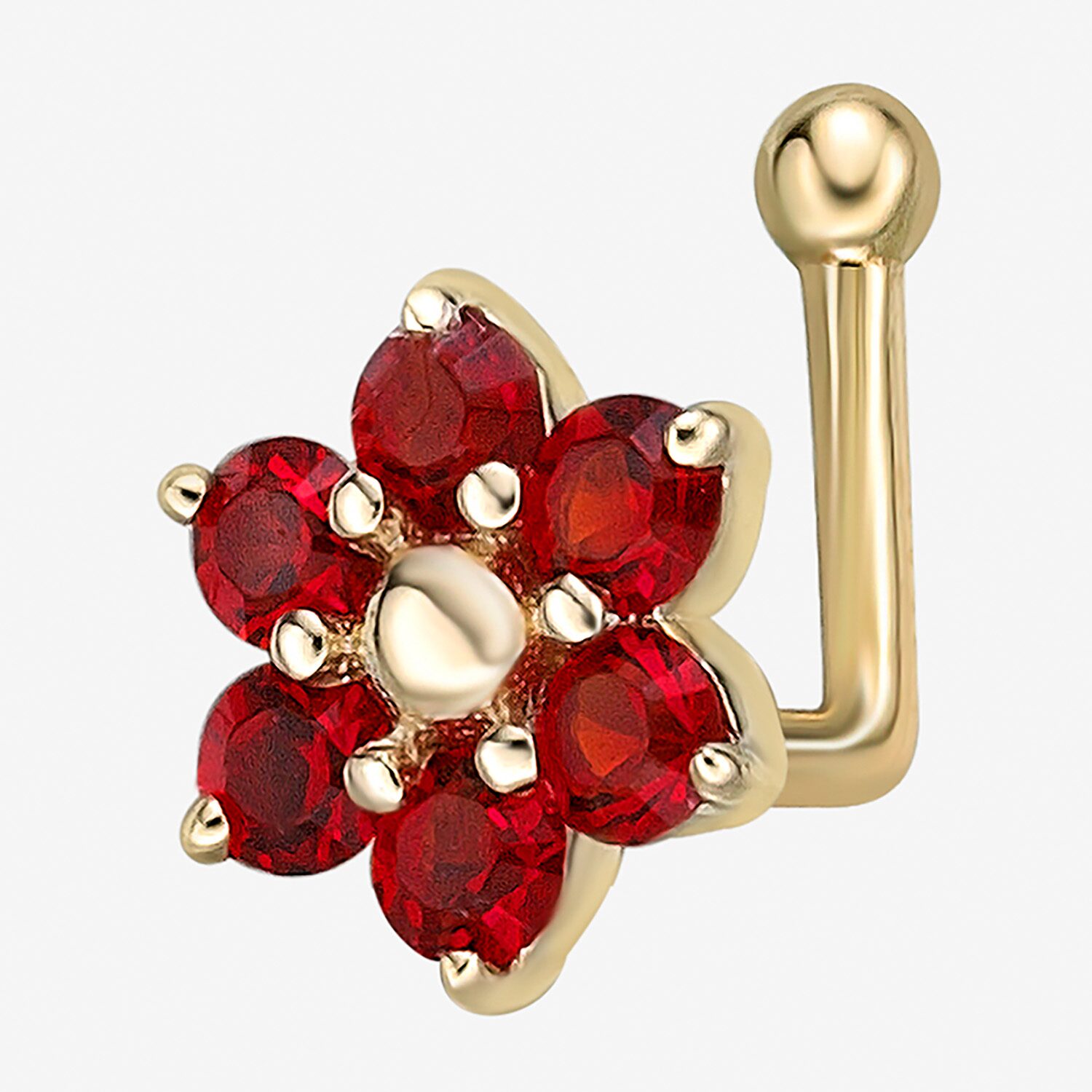 Crystal 14K Gold Nose Ring