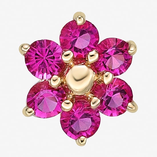 Pink Crystal 14K Gold Nose Ring
