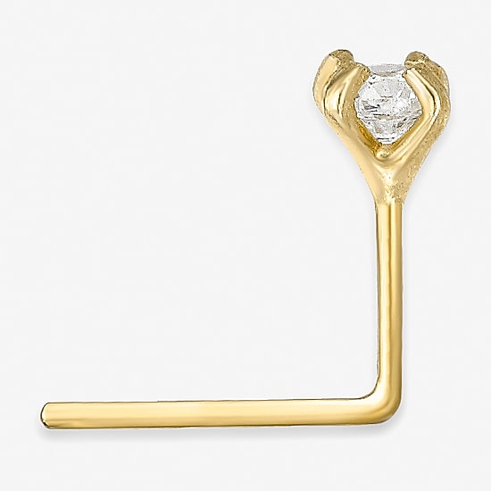 Cubic Zirconia 14K Gold Nose Ring