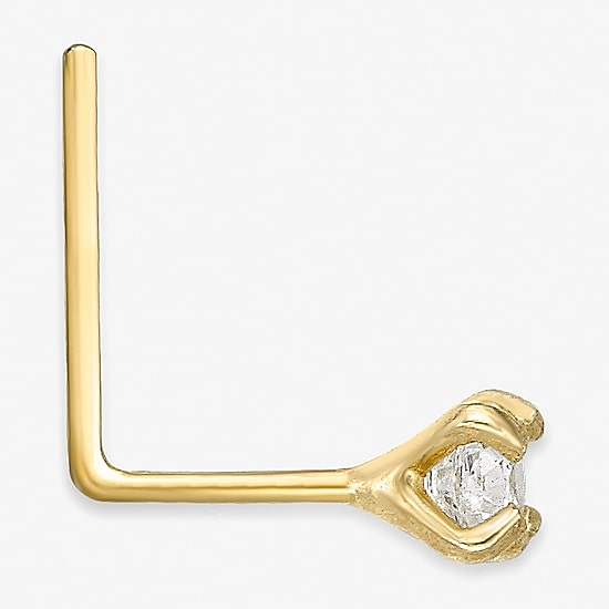 Cubic Zirconia 14K Gold Nose Ring