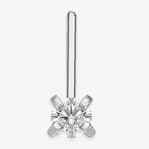 Cubic Zirconia 14K Gold Nose Ring, One Size, White