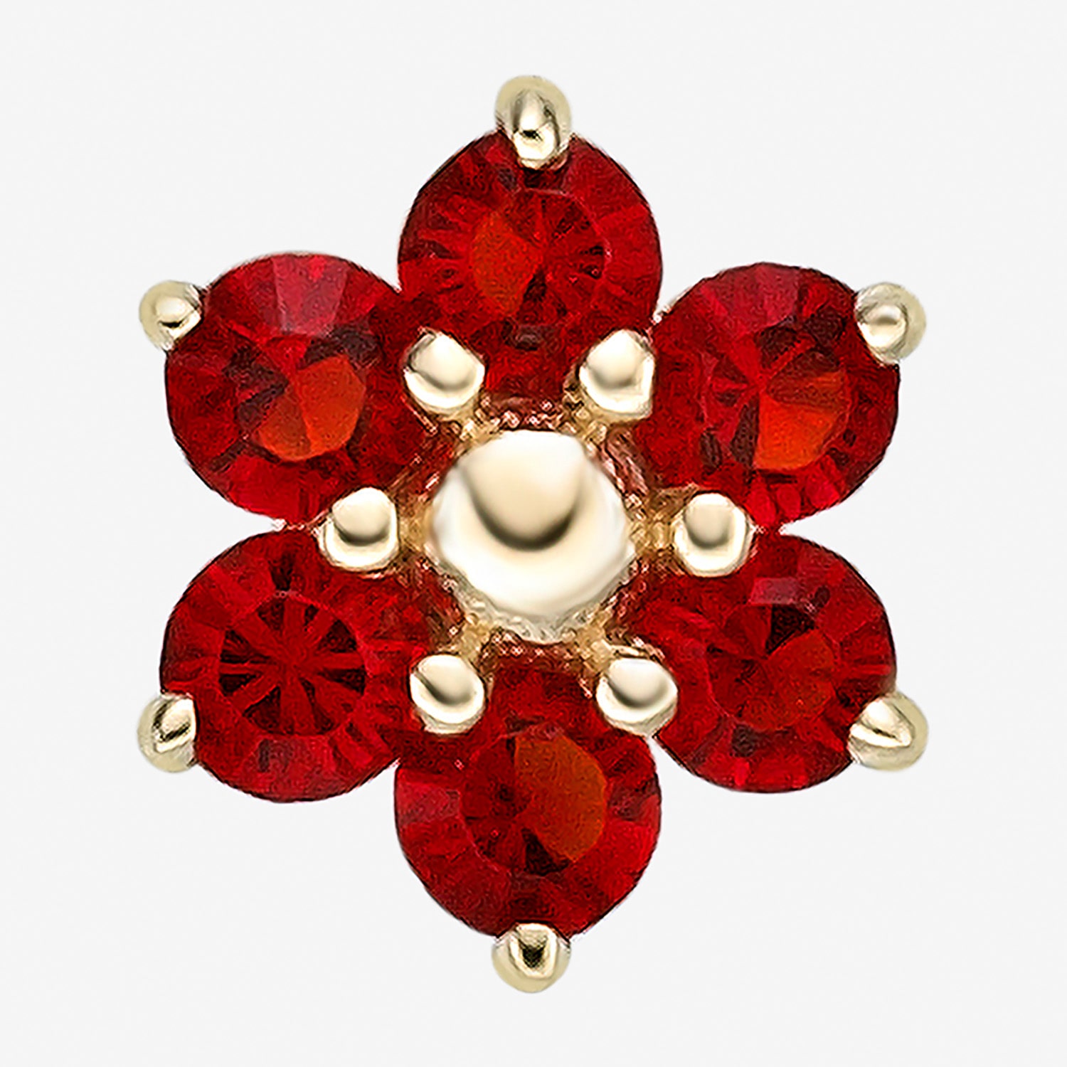 Red Crystal 14K Gold Nose Ring
