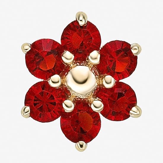 Red Crystal 14K Gold Nose Ring