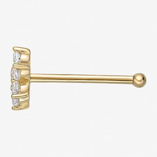 Cubic Zirconia 14K Gold Nose Ring
