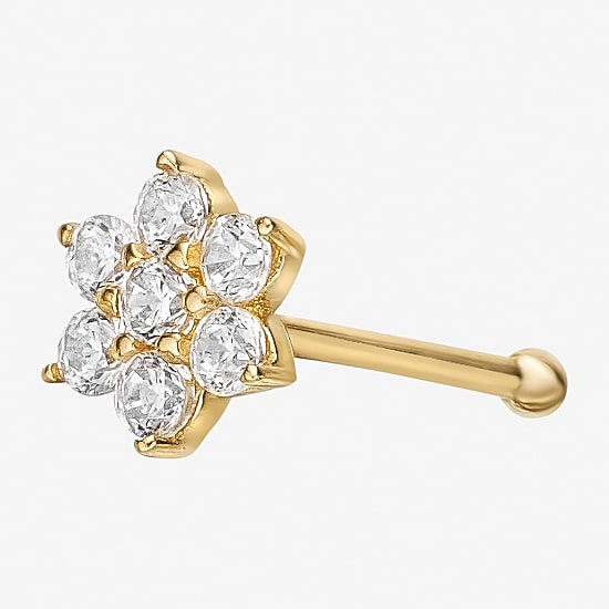 Cubic Zirconia 14K Gold Nose Ring