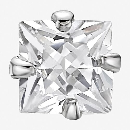 Cubic Zirconia 14K Gold Nose Ring, One Size, White