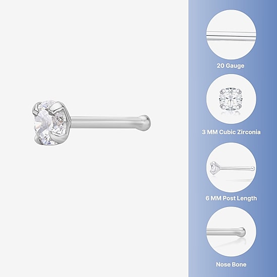 Cubic Zirconia 14K Gold Nose Ring