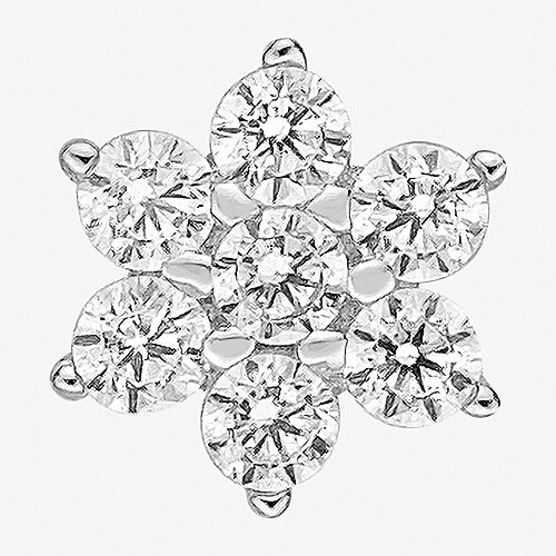 Cubic Zirconia 14K Gold Nose Ring, One Size, White