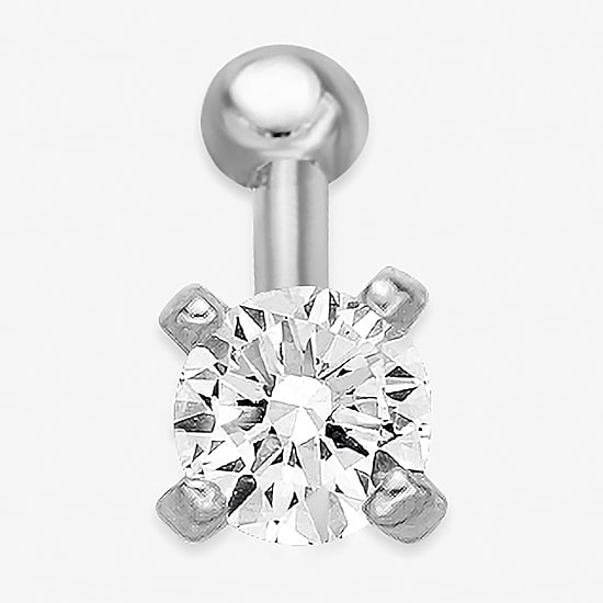 Cubic Zirconia 14K Gold Nose Ring