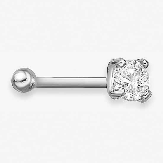 Cubic Zirconia 14K Gold Nose Ring