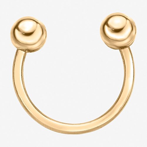 14K Gold Circular Horseshoe, One Size, Yellow