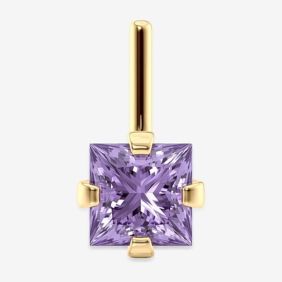 Purple Cubic Zirconia 14K Gold Nose Ring