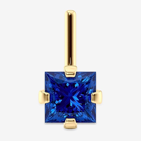 Blue Cubic Zirconia 14K Gold Nose Ring
