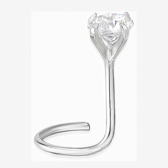 Cubic Zirconia 14K Gold Nose Ring