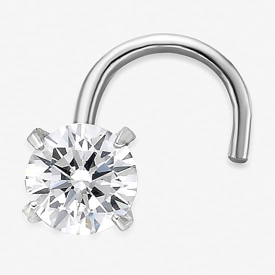 Cubic Zirconia 14K Gold Nose Ring
