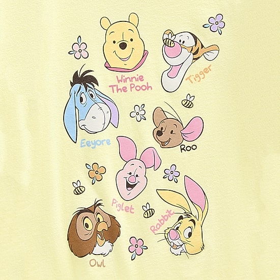 Disney Collection Girls Crew Neck Short Sleeve Regular Fit Winnie The Pooh Graphic T-Shirt
