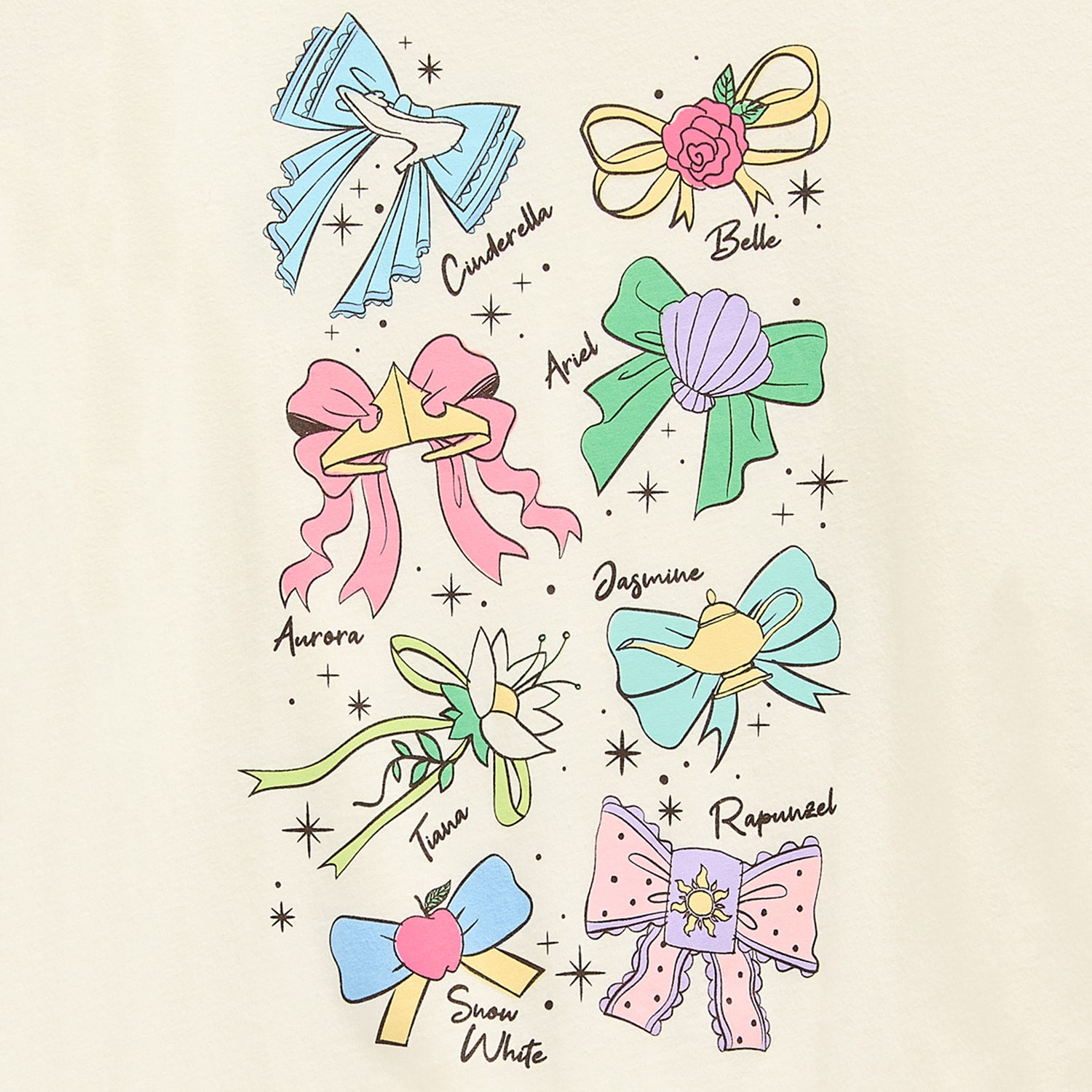 Disney Collection Girls Crew Neck Short Sleeve Regular Fit Princess Graphic T-Shirt