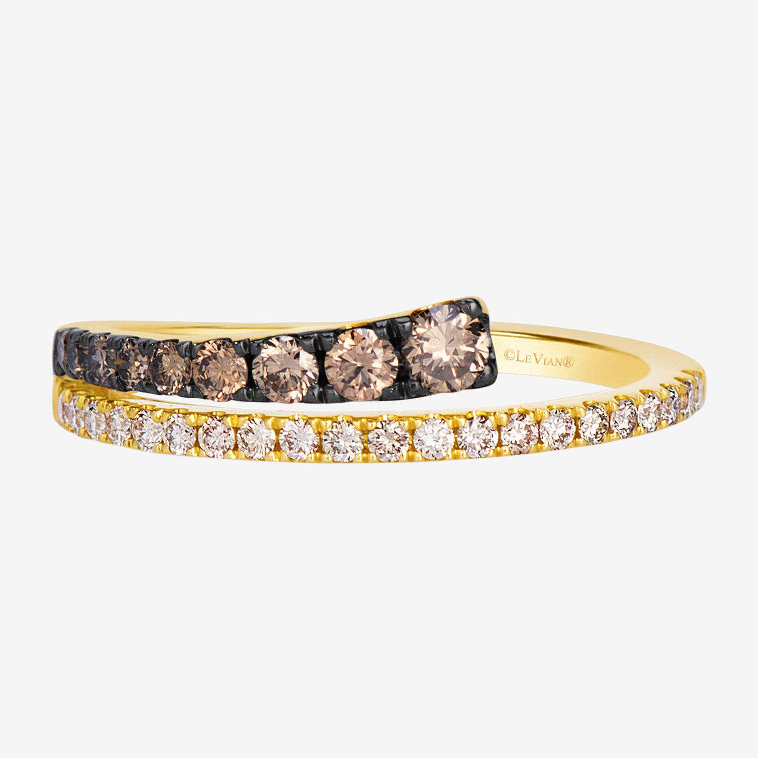 Levian Corp Le Vian (Champagne / Si2; I1) Womens 1/2 CT. T.W. Natural Champagne Diamond 14K Gold Cocktail Ring