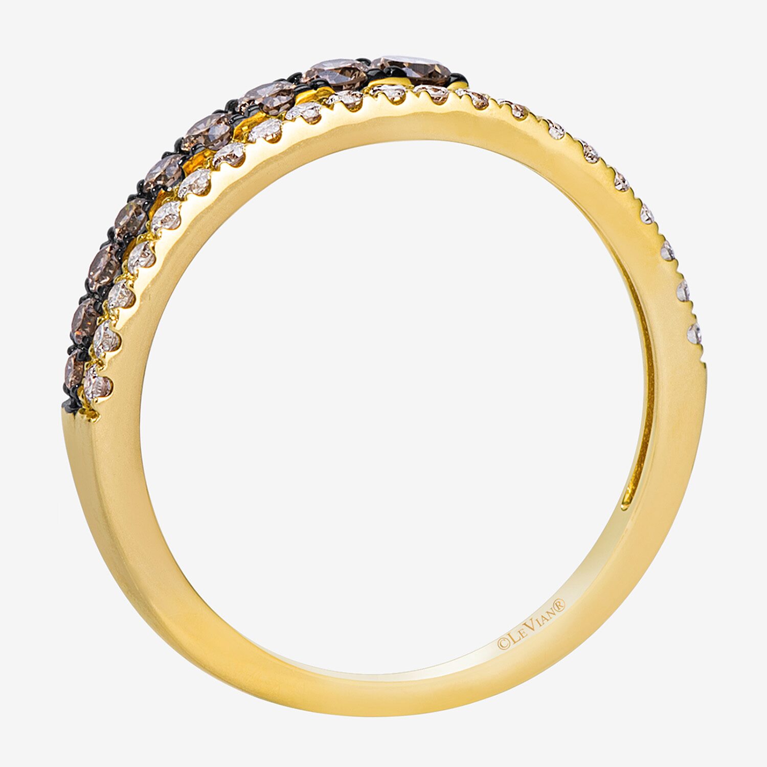 Levian Corp Le Vian (Champagne / Si2; I1) Womens 1/2 CT. T.W. Natural Champagne Diamond 14K Gold Cocktail Ring