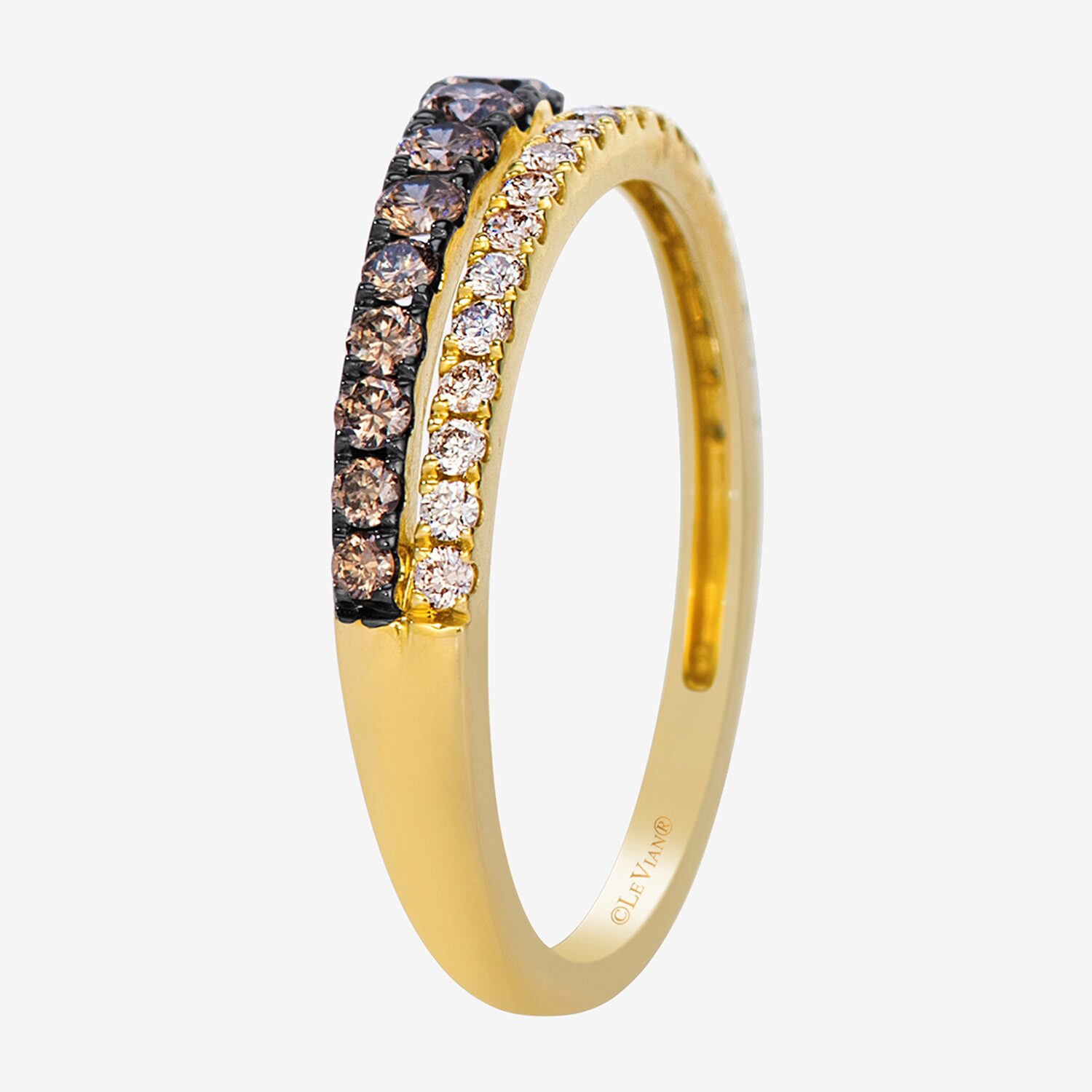 Levian Corp Le Vian (Champagne / Si2; I1) Womens 1/2 CT. T.W. Natural Champagne Diamond 14K Gold Cocktail Ring