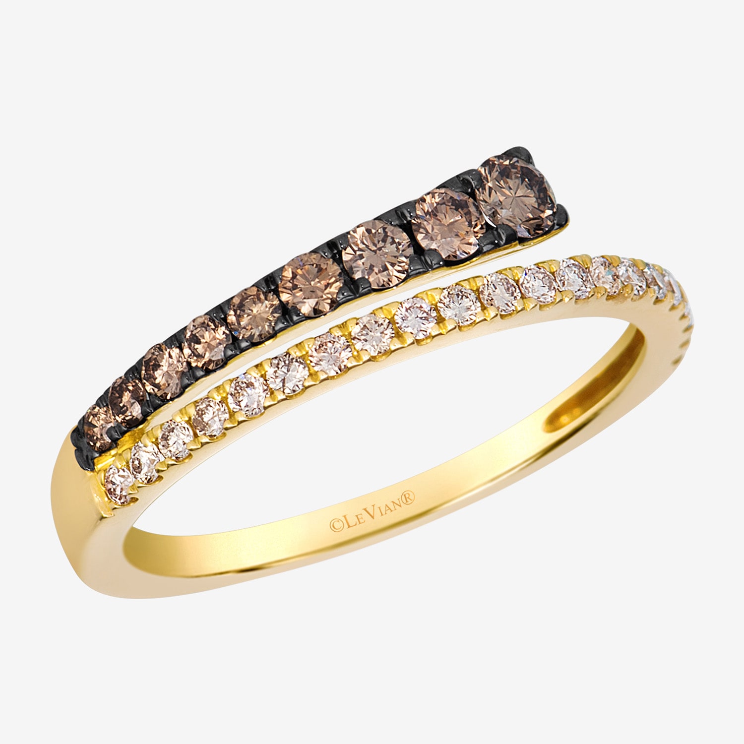 Levian Corp Le Vian (Champagne / Si2; I1) Womens 1/2 CT. T.W. Natural Champagne Diamond 14K Gold Cocktail Ring