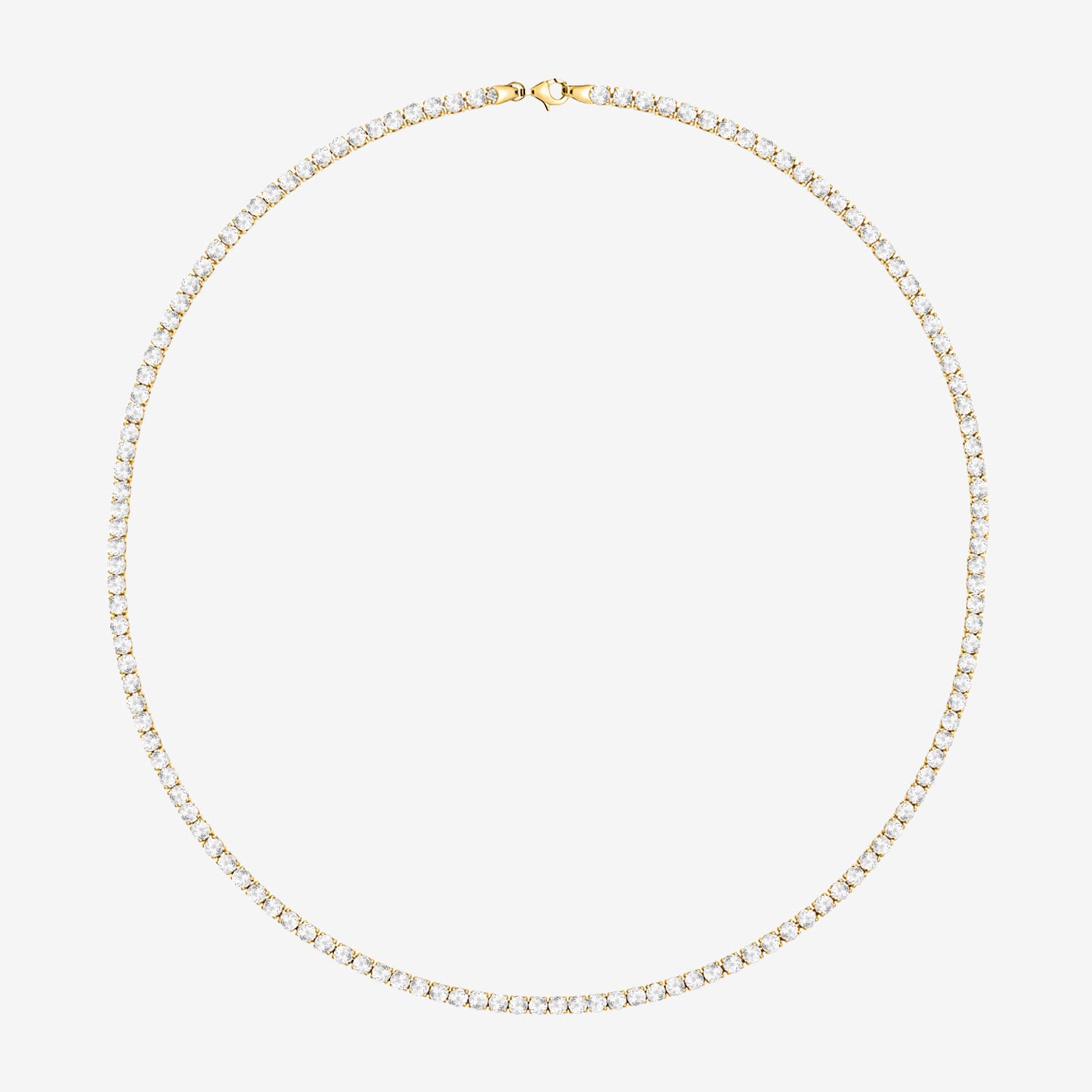 (G-H / Vs1-Vs2) Womens White Diamond Sterling Silver 17 Inch Tennis Necklace