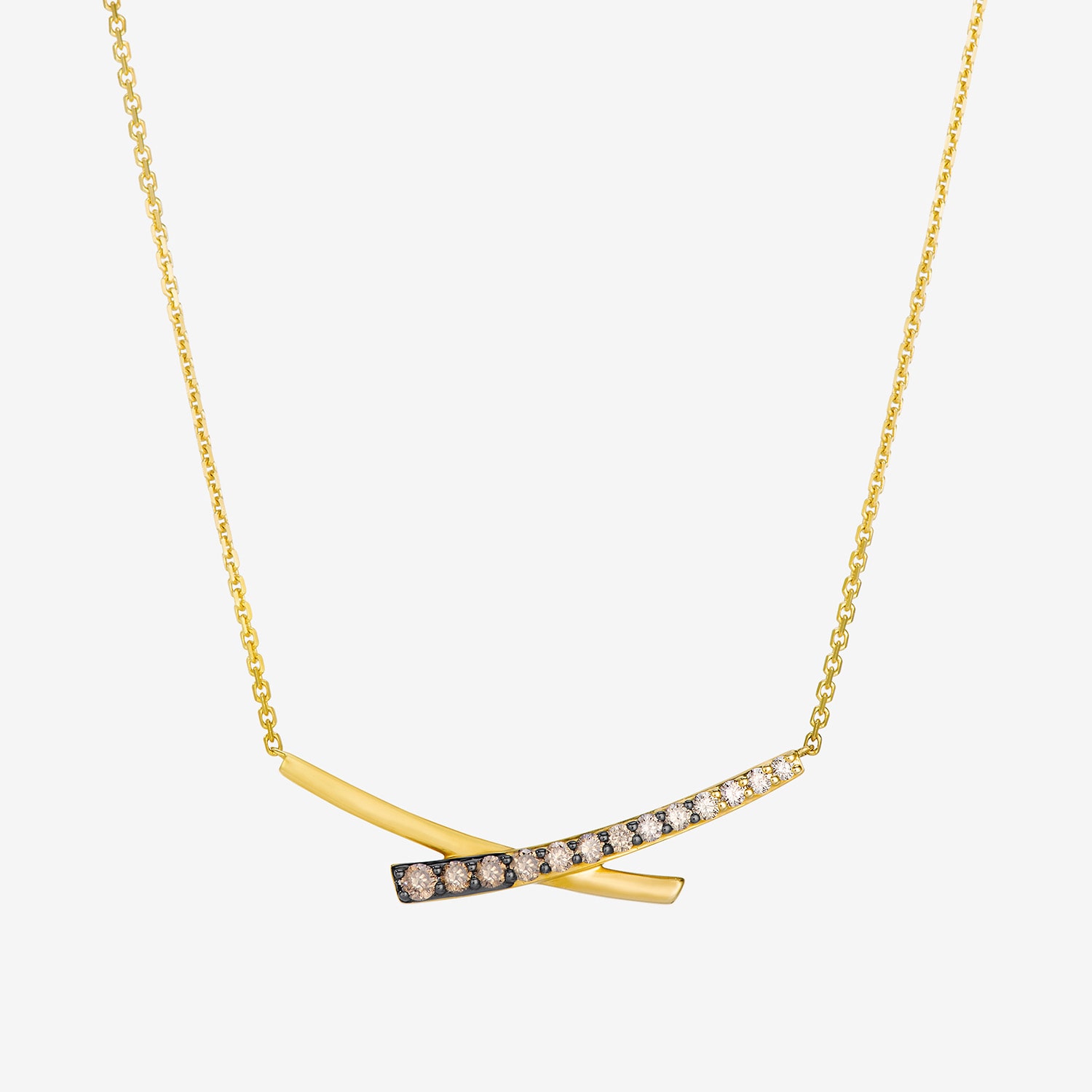 Levian Corp Le Vian (Champagne / Si2) Womens 1/3 CT. T.W. Natural Champagne Diamond 14K Gold 19 Inch Pendant Necklace
